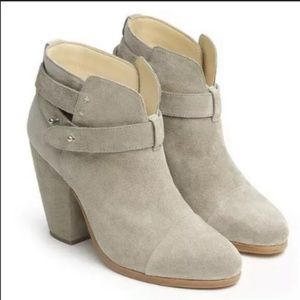 Rag & Bone Harrow bootie sz 37 suede stone taupe